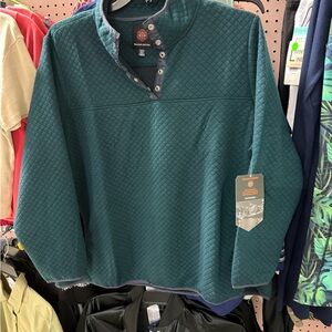 Mountain and Isles Teal Quilted Pullover